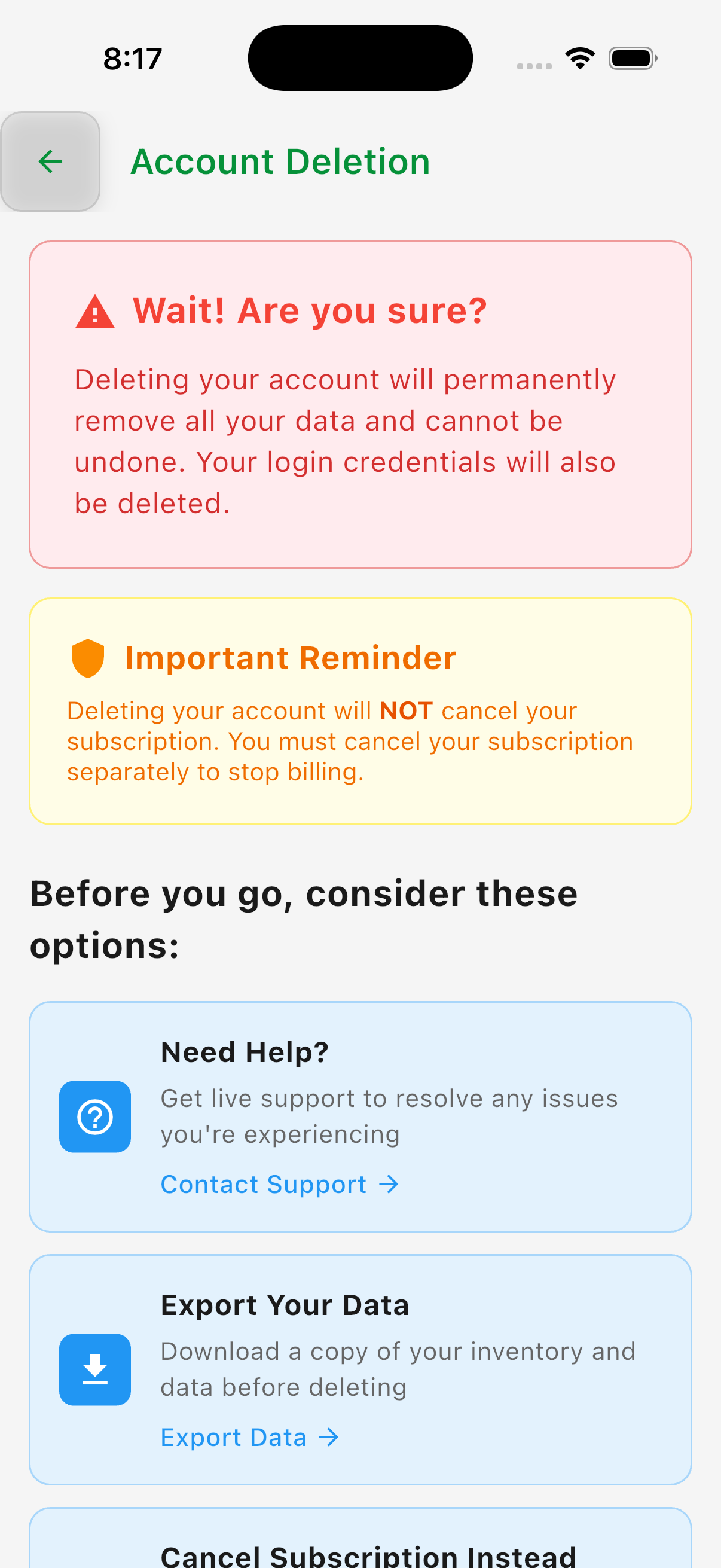 delete account and data privacy 2