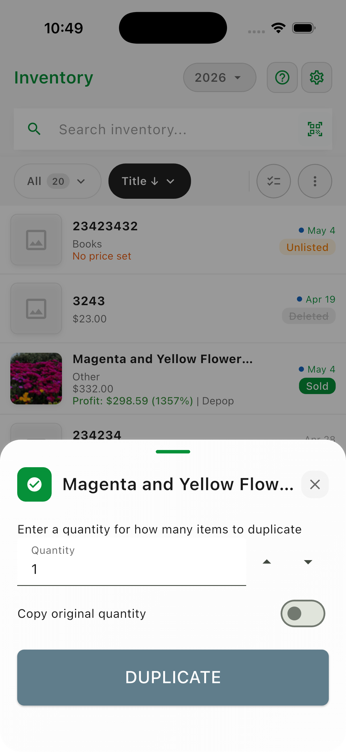 duplicate clone item 2