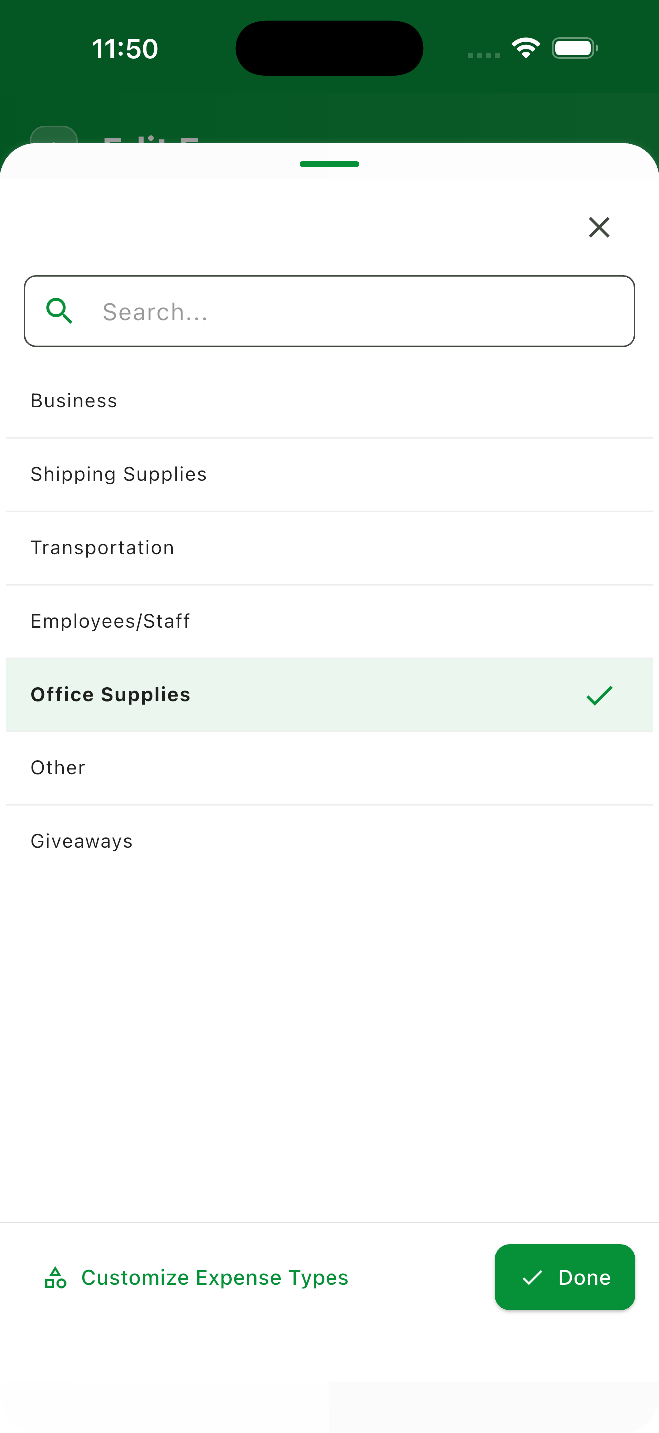 expense categories