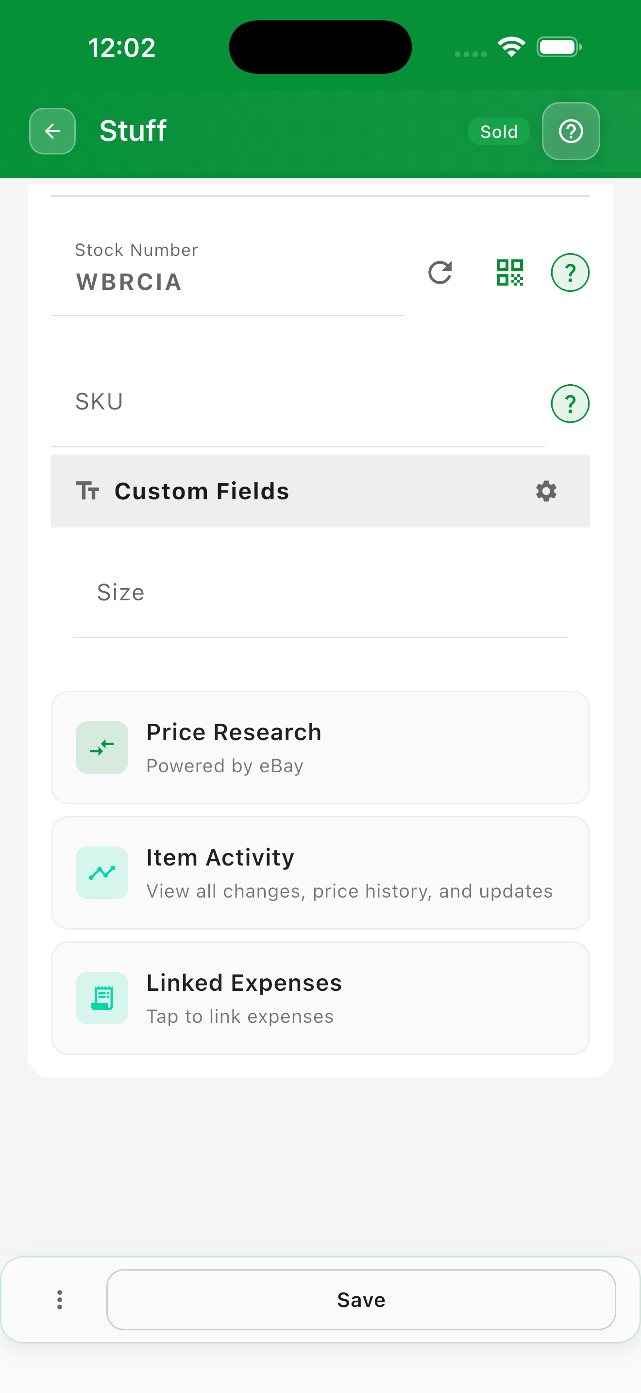 inventory item detail features