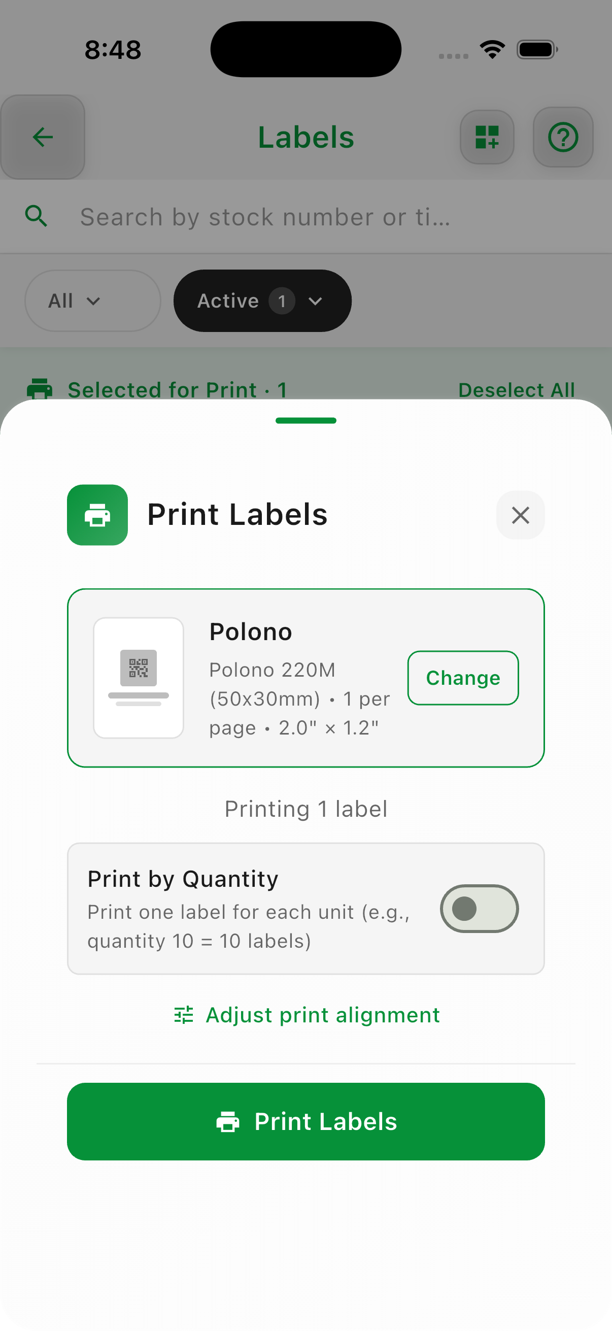 label templates settings 6