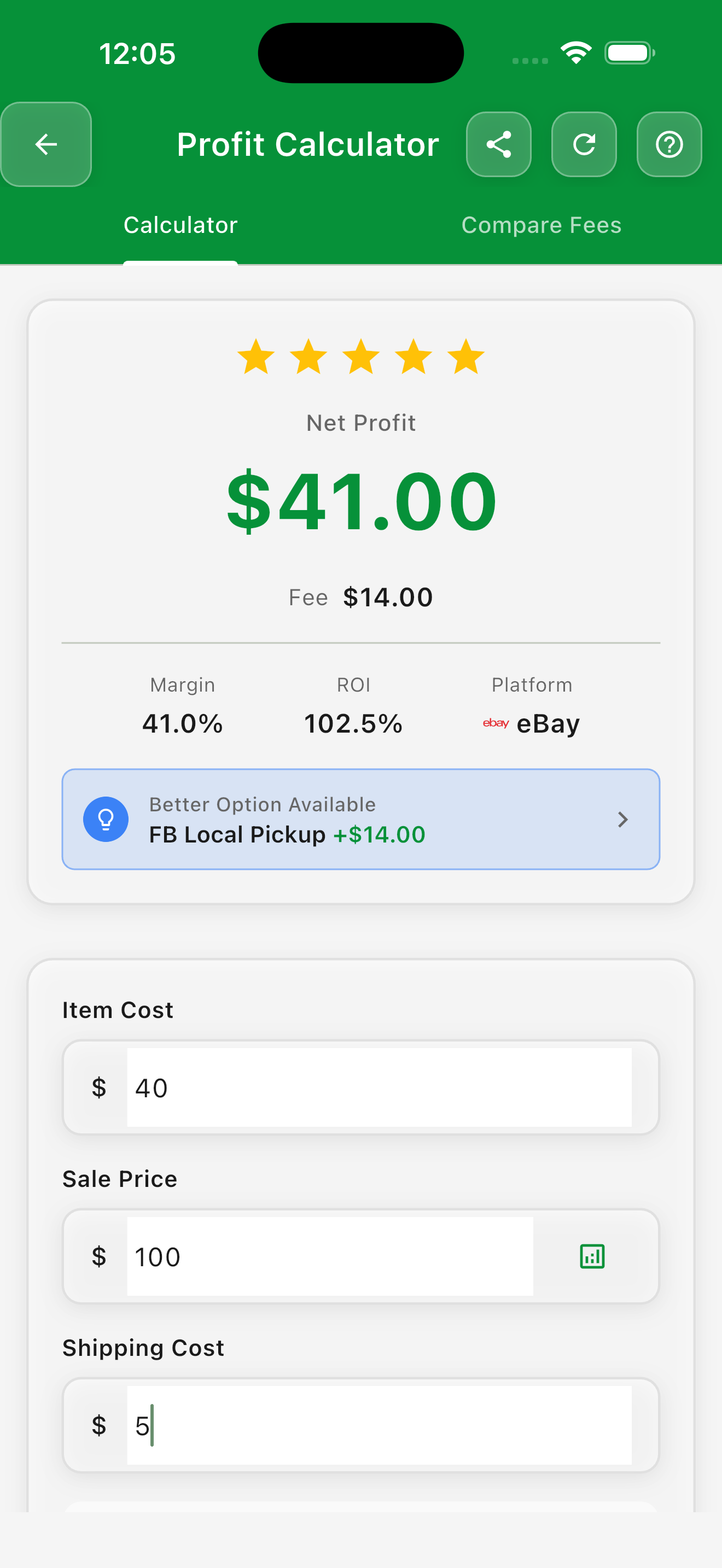 use profit calculator