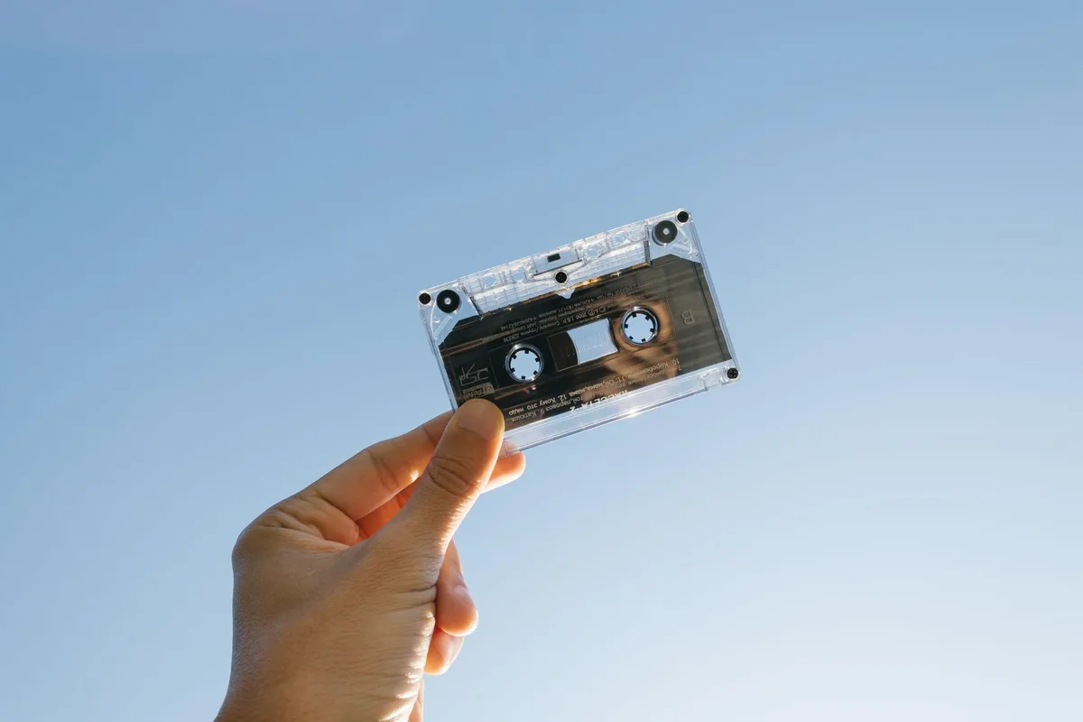 Vintage items and collectibles displayed at an outdoor market sale