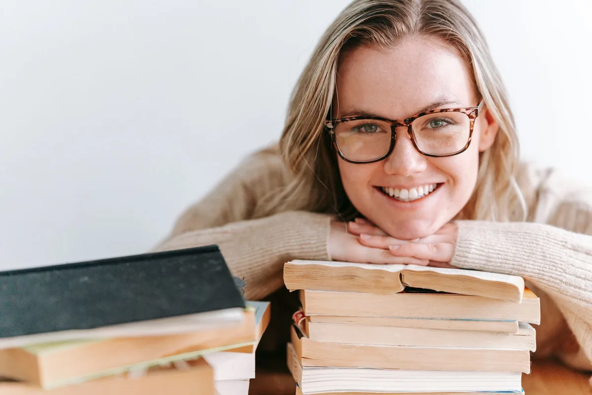 Stack of personal development and educational books
