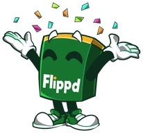 Flippd mascot celebrating
