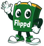 Flippd mascot waving