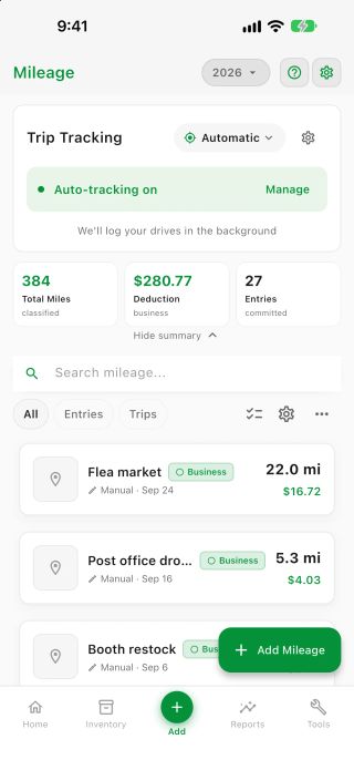 Mileage tracks itself