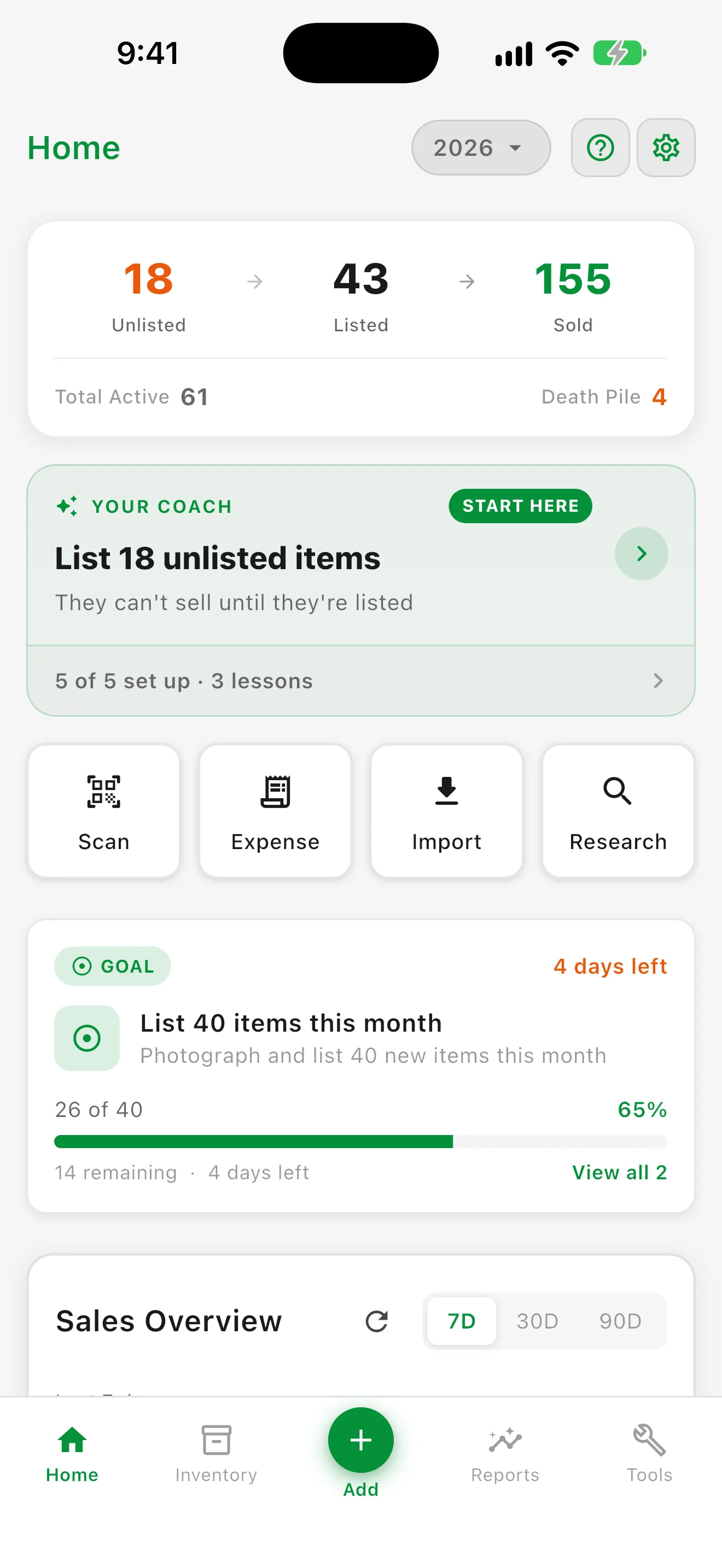 Flippd app home screen