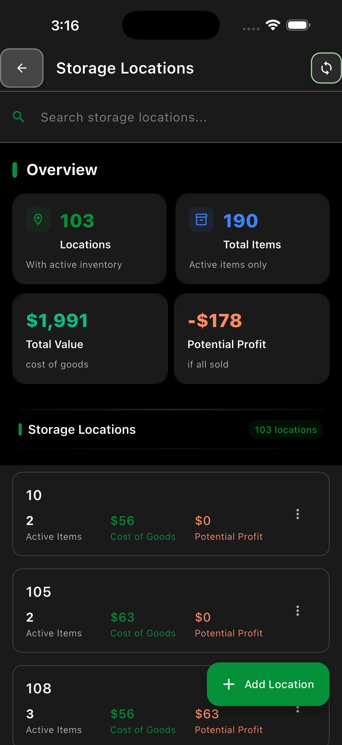 Lagerortverwaltung mit QR-Codes